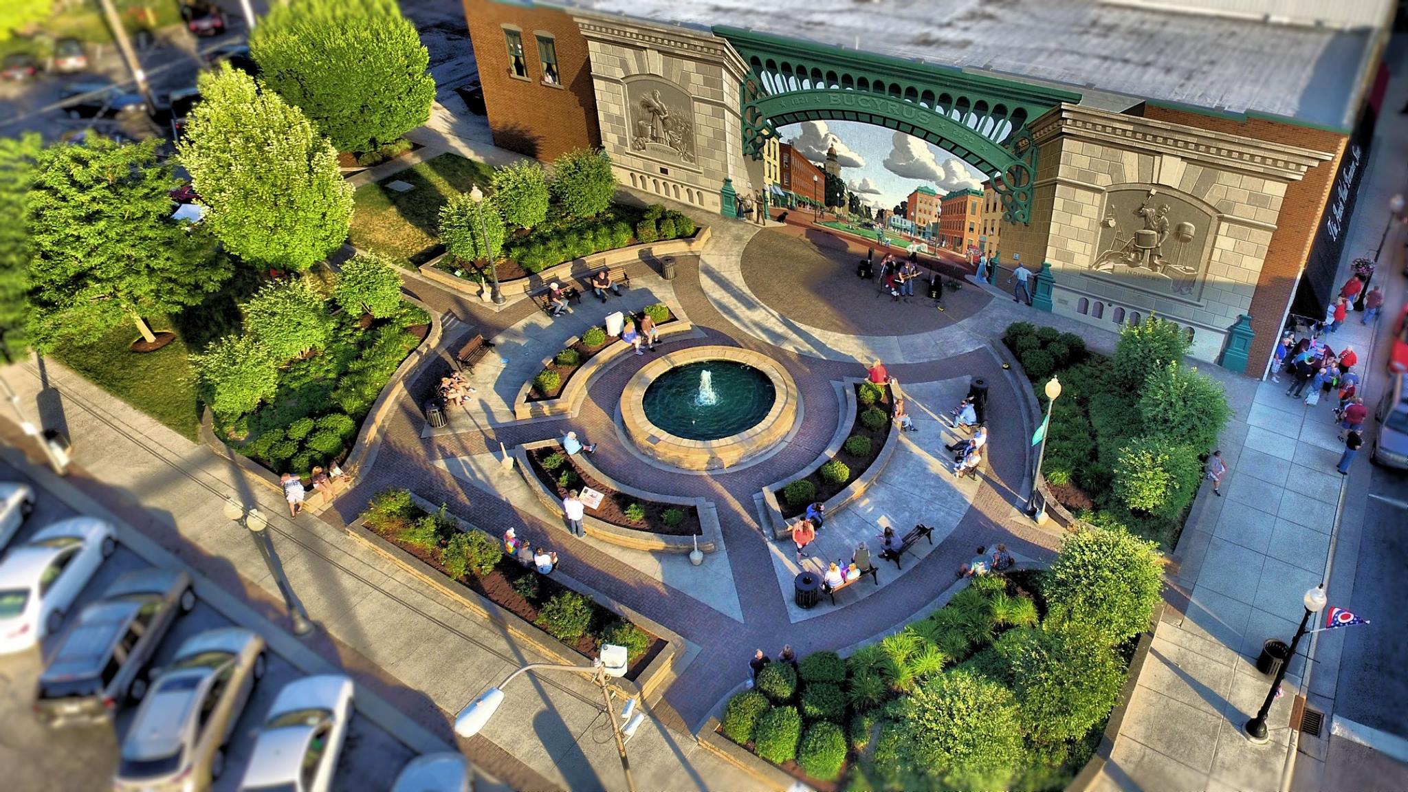 Aerial view of Bucyrus public square